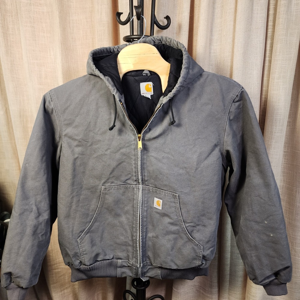Carhartt J140 GVL Active Jacket XL Gravel Gray USA Made Distressed Workwear